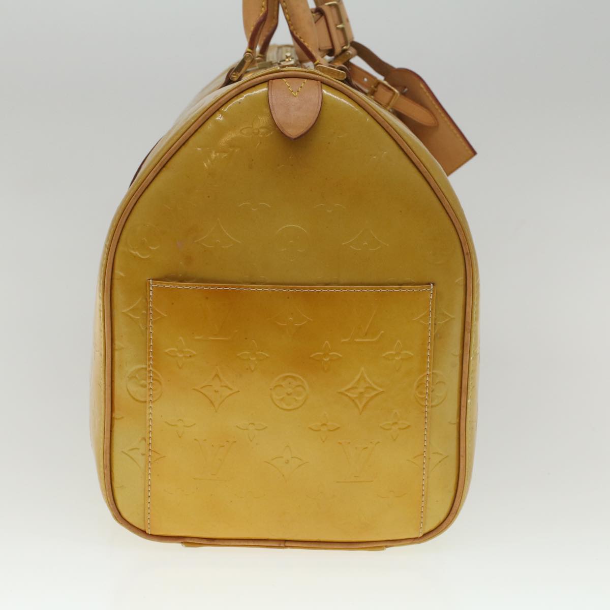 LOUIS VUITTON Monogram Vernis Mercer Boston Bag Beige M91000 LV ki3630