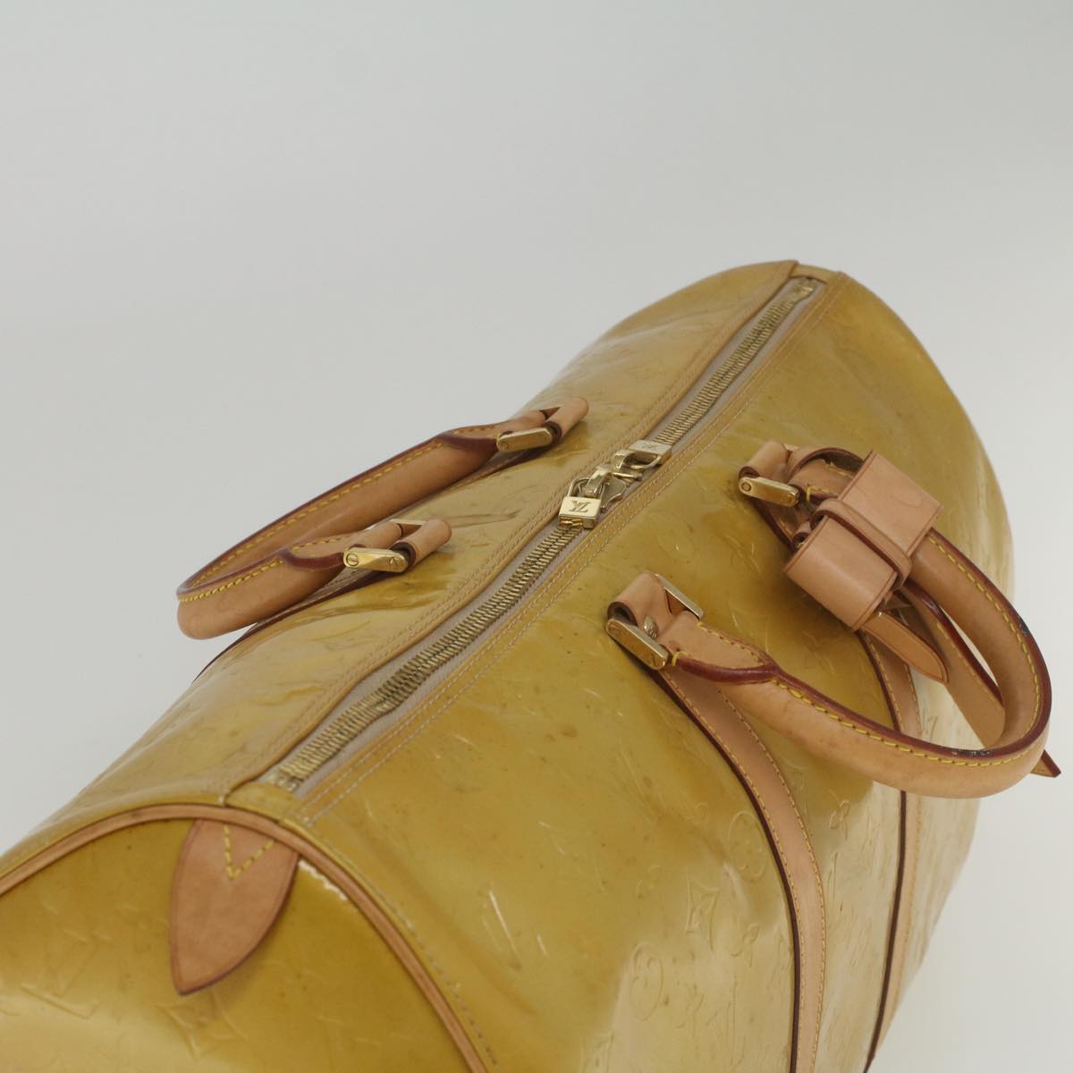 LOUIS VUITTON Monogram Vernis Mercer Boston Bag Beige M91000 LV ki3630