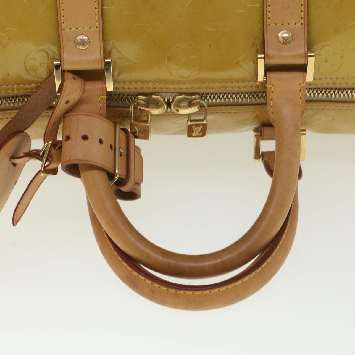 LOUIS VUITTON Monogram Vernis Mercer Boston Bag Beige M91000 LV ki3630