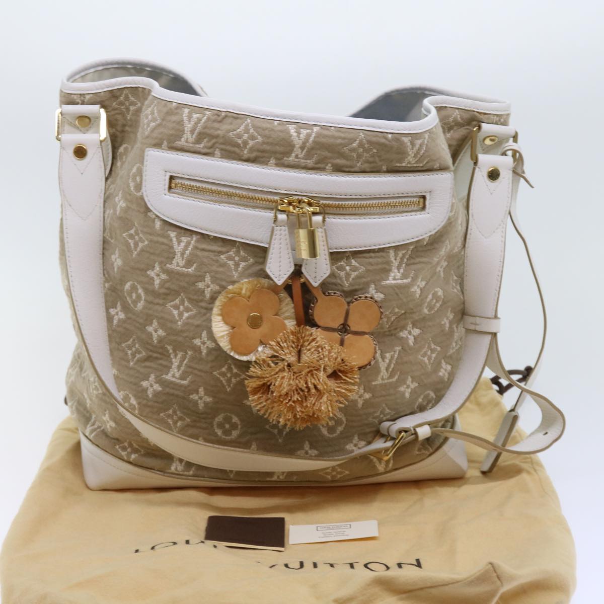 LOUIS VUITTON Monogram Sabia Buzzus PM Bag Beige Bron M93499 LV ki3632