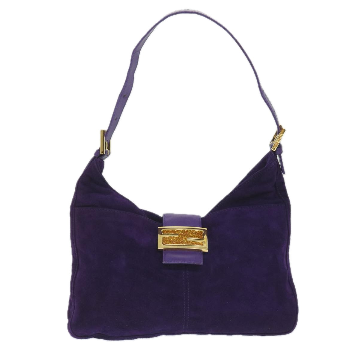 Luxury FendiMamma Baguette Shoulder Bag Suede Purple 2258 26569 009ki3664