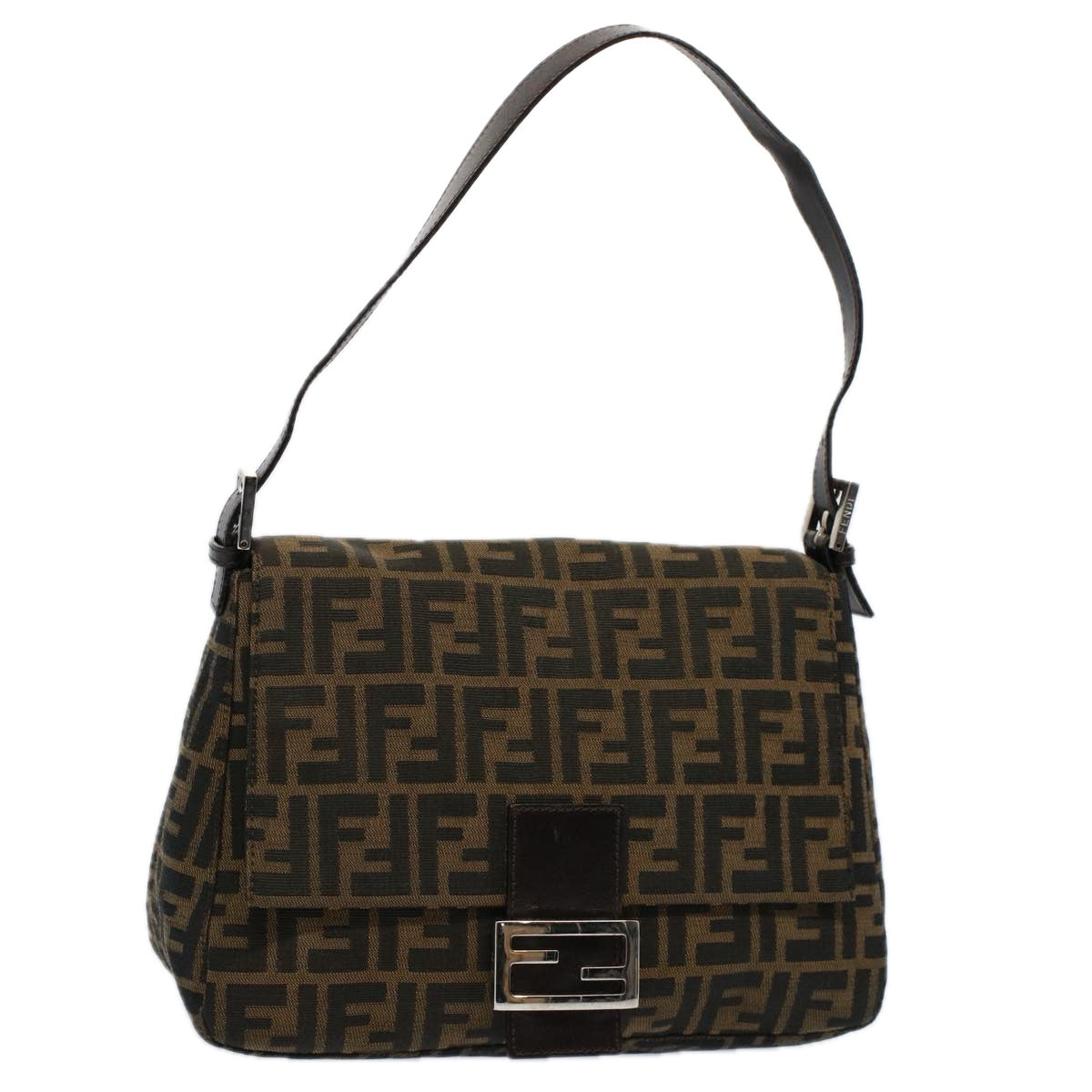 Luxury FendiZucca Canvas Mamma Baguette Shoulder Bag Brown 211126325 009ki3771