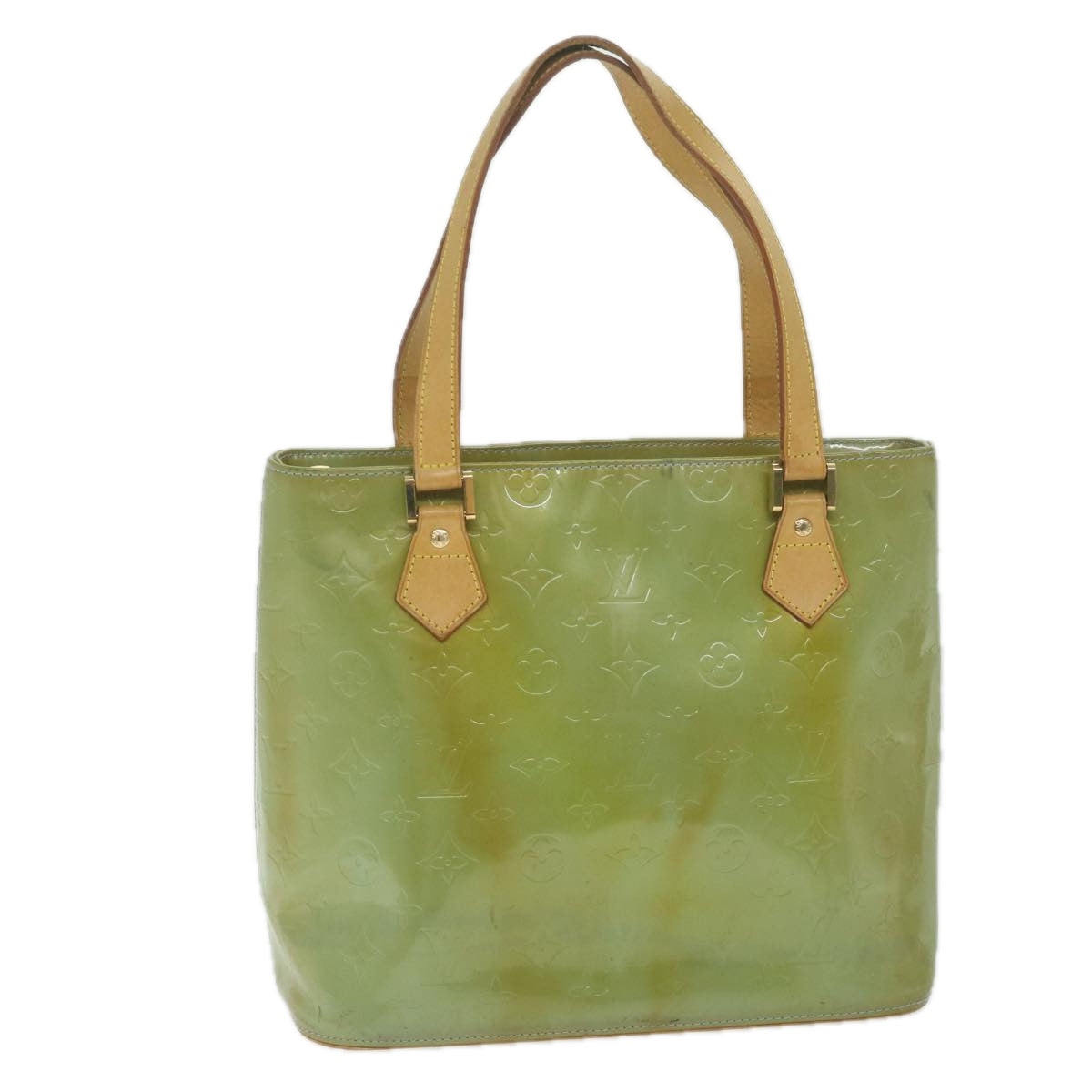 LOUIS VUITTON Monogram Vernis Houston Hand Bag Baby Blue M91005 LV ki3933