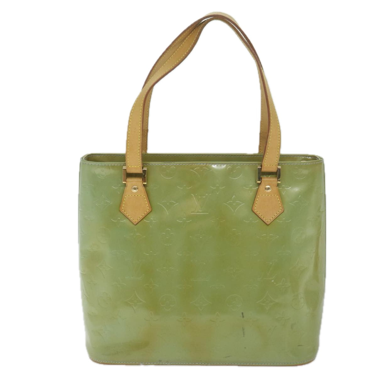 LOUIS VUITTON Monogram Vernis Houston Hand Bag Baby Blue M91005 LV ki3933
