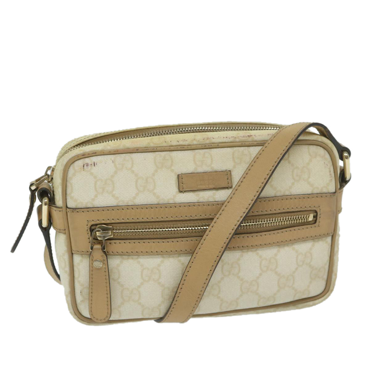 GUCCI GG Supreme Shoulder Bag White 201447  ki3993