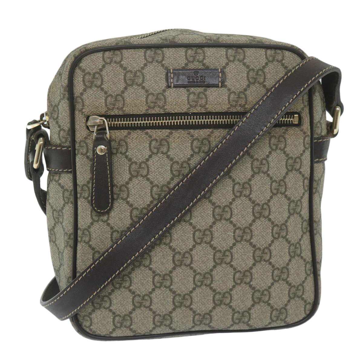 GUCCI GG Supreme Shoulder Bag PVC Leather Beige 233268  ki3994