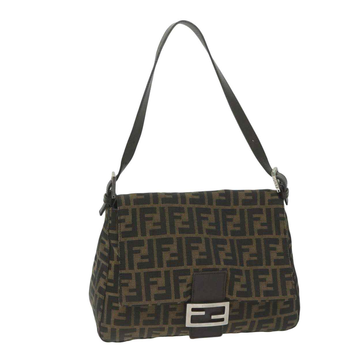 Luxury FendiZucca Canvas Mamma Baguette Shoulder Bag Black 33492 26325 008ki4044