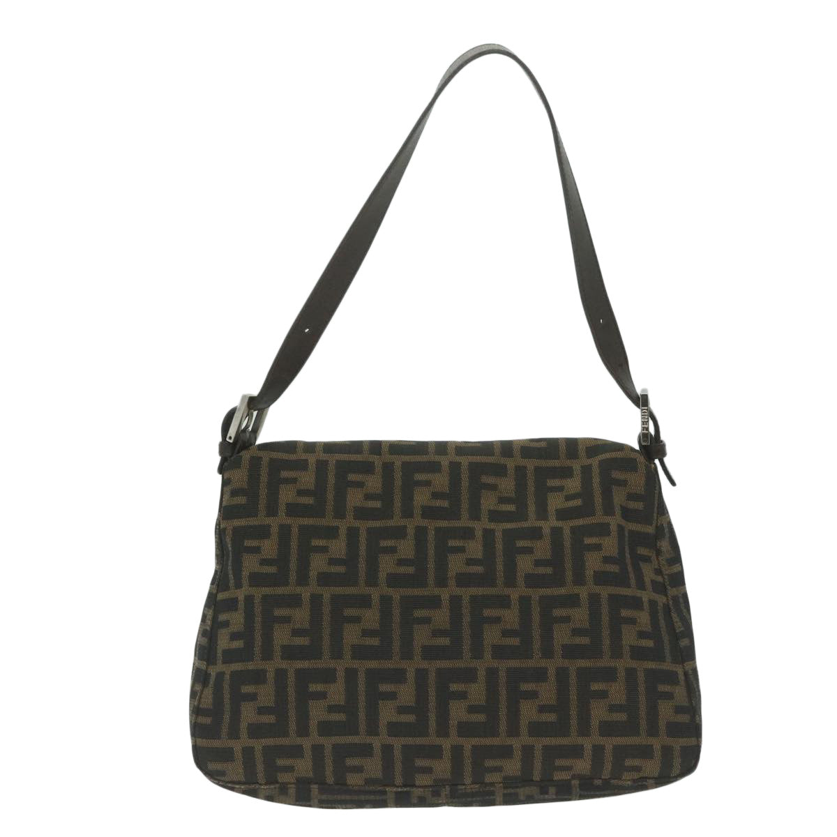 Luxury FendiZucca Canvas Mamma Baguette Shoulder Bag Black 33492 26325 008ki4044