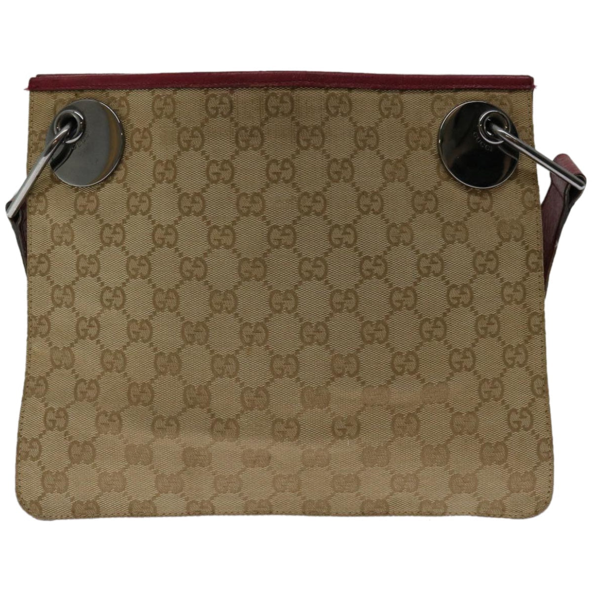 GUCCI GG Canvas Shoulder Bag Beige Red 120841  ki4128