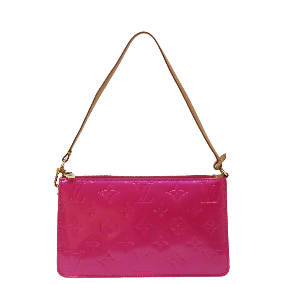 LOUIS VUITTON Monogram Vernis Lexington Pouch Fuchsia M91223 LV ki4319