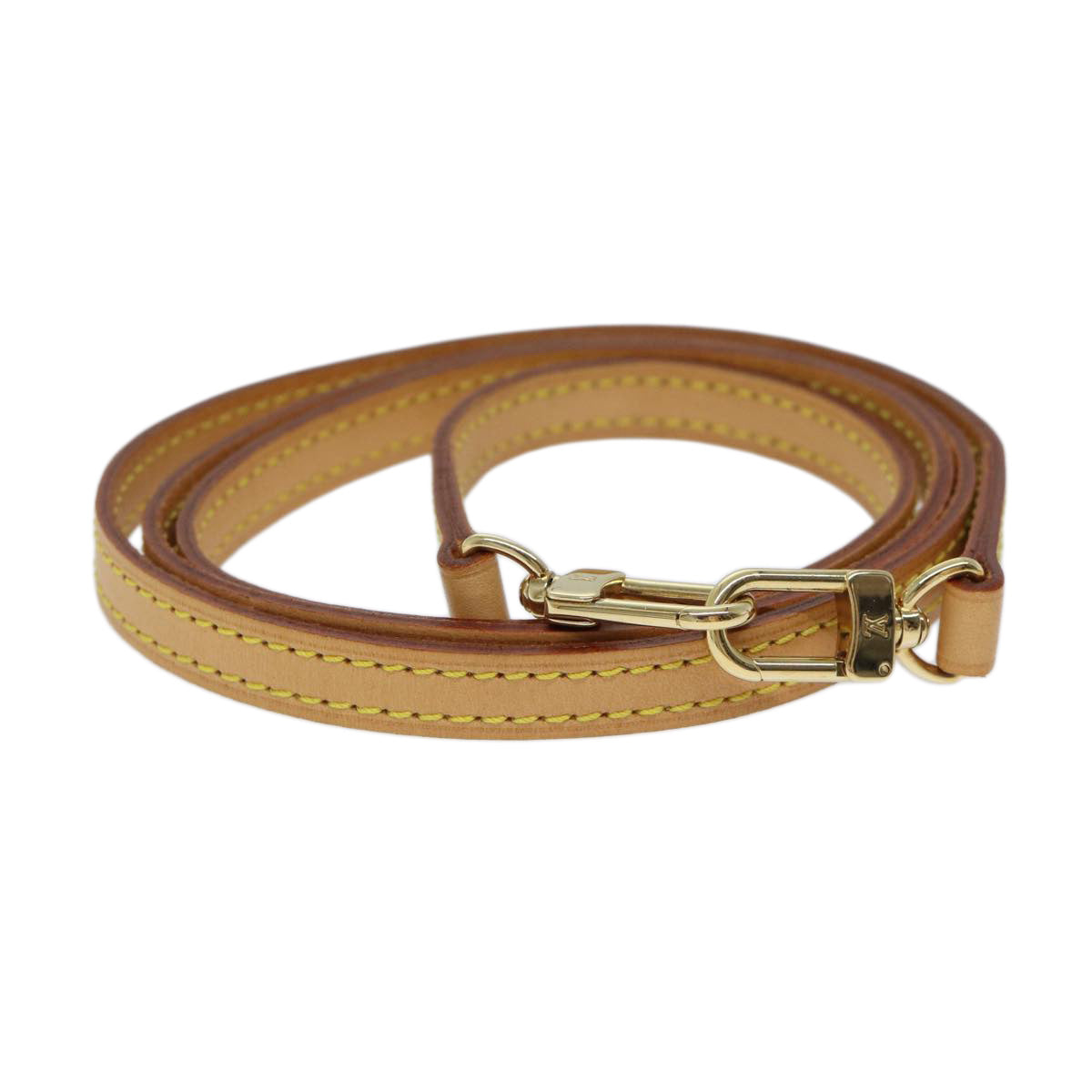LOUIS VUITTON Shoulder Strap Leather 44.5"" Beige LV ki4320