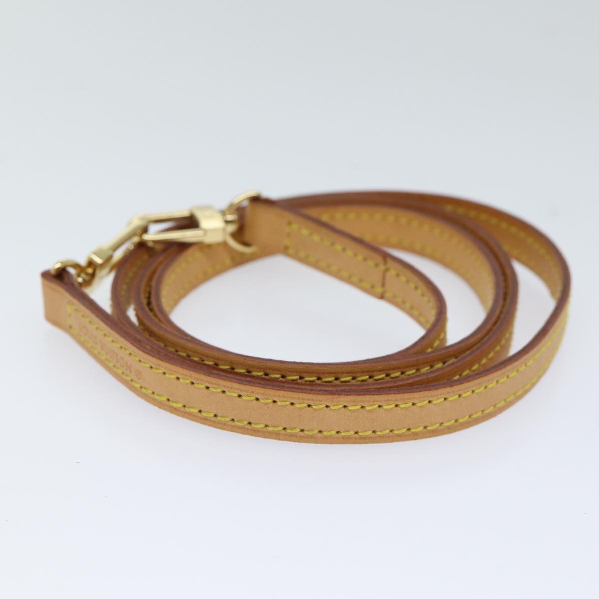 LOUIS VUITTON Shoulder Strap Leather 44.5"" Beige LV ki4320