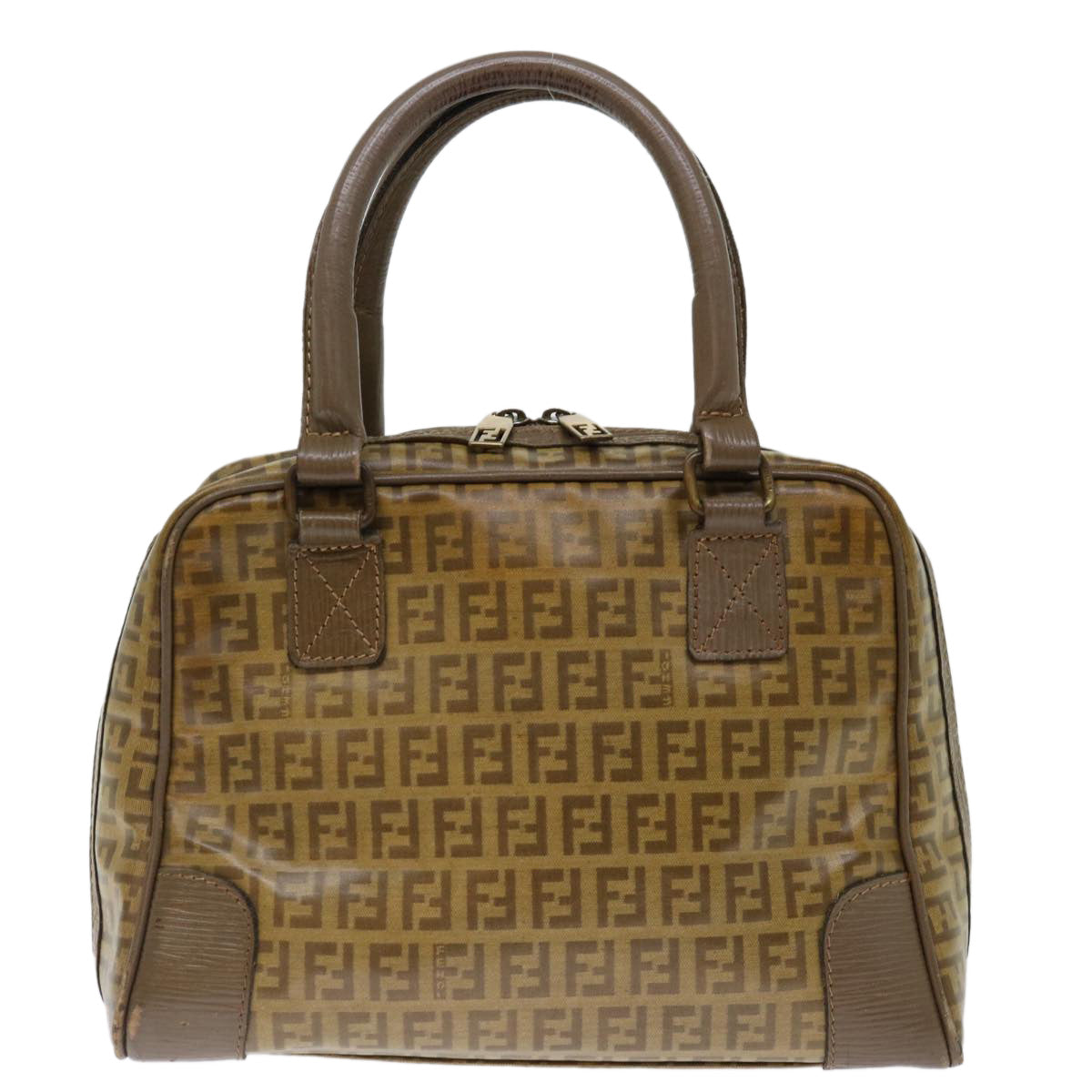 Luxury FendiZucchino Canvas Hand Bag Beigeki4322