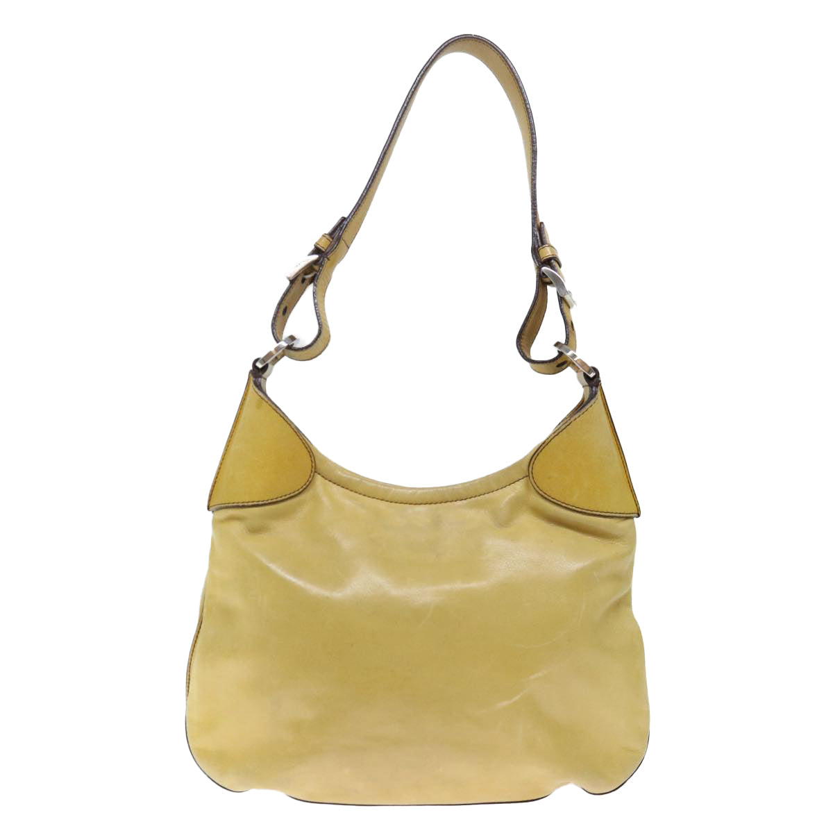 Luxury PradaShoulder Bag Leather Yellow ki4389