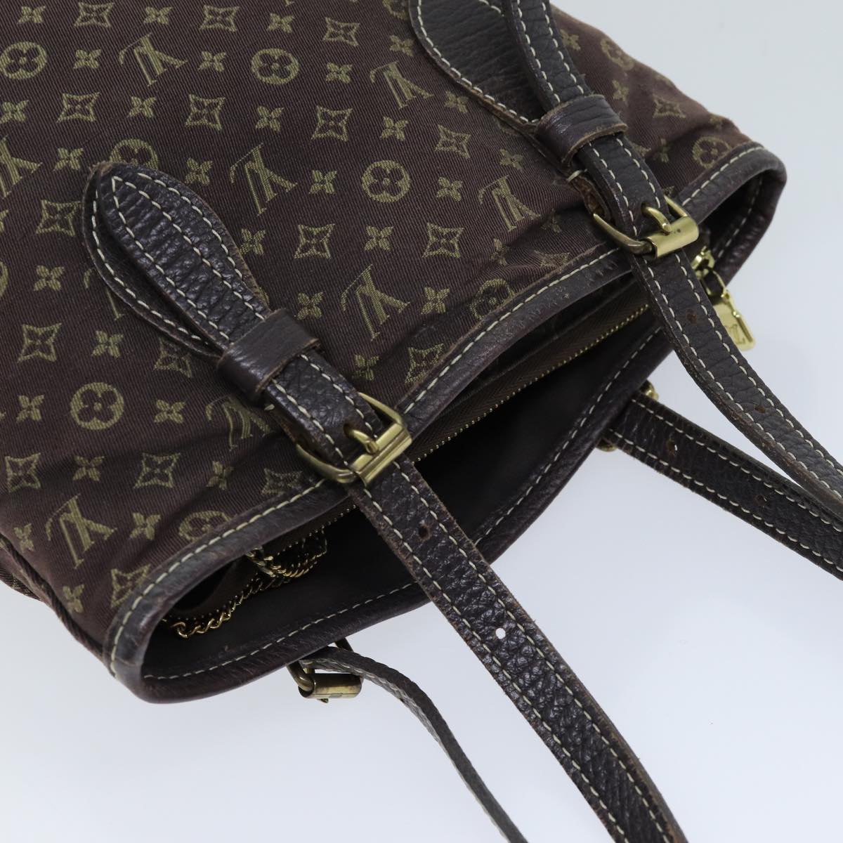 LOUIS VUITTON Monogram Mini Lin Bucket PM Shoulder Bag Brown M95226 ki4480