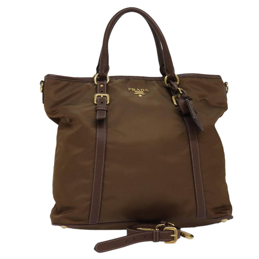 Luxury PradaTote Bag Nylon 2way Brown ki4513
