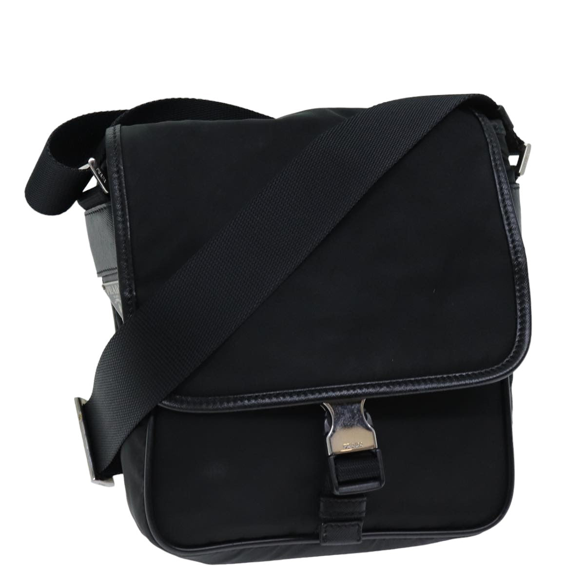 Luxury PradaShoulder Bag Nylon Leather Black ki4537