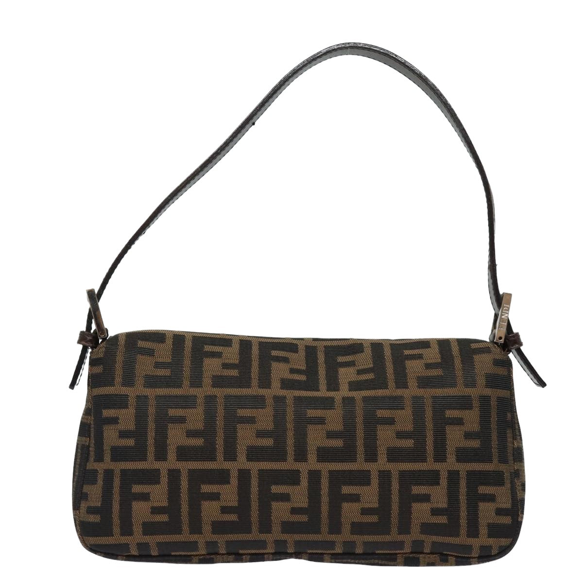 Luxury Fendi Zucca Canvas Mamma Baguette Shoulder Bag Brown Blackki4560