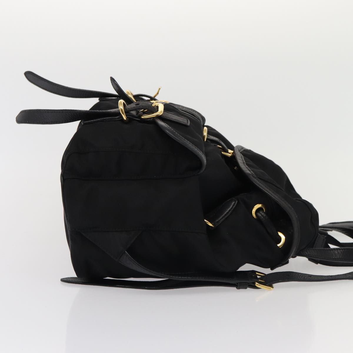 Luxury Prada Backpack Nylon Leather Black  ki4650