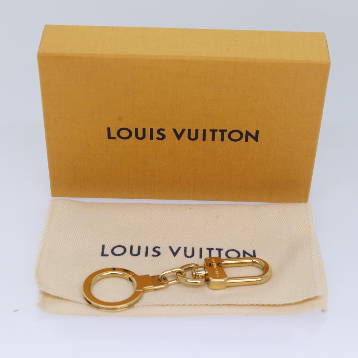 LOUIS VUITTON Anneau Cles Key Holder metal Gold Tone LV ki4686