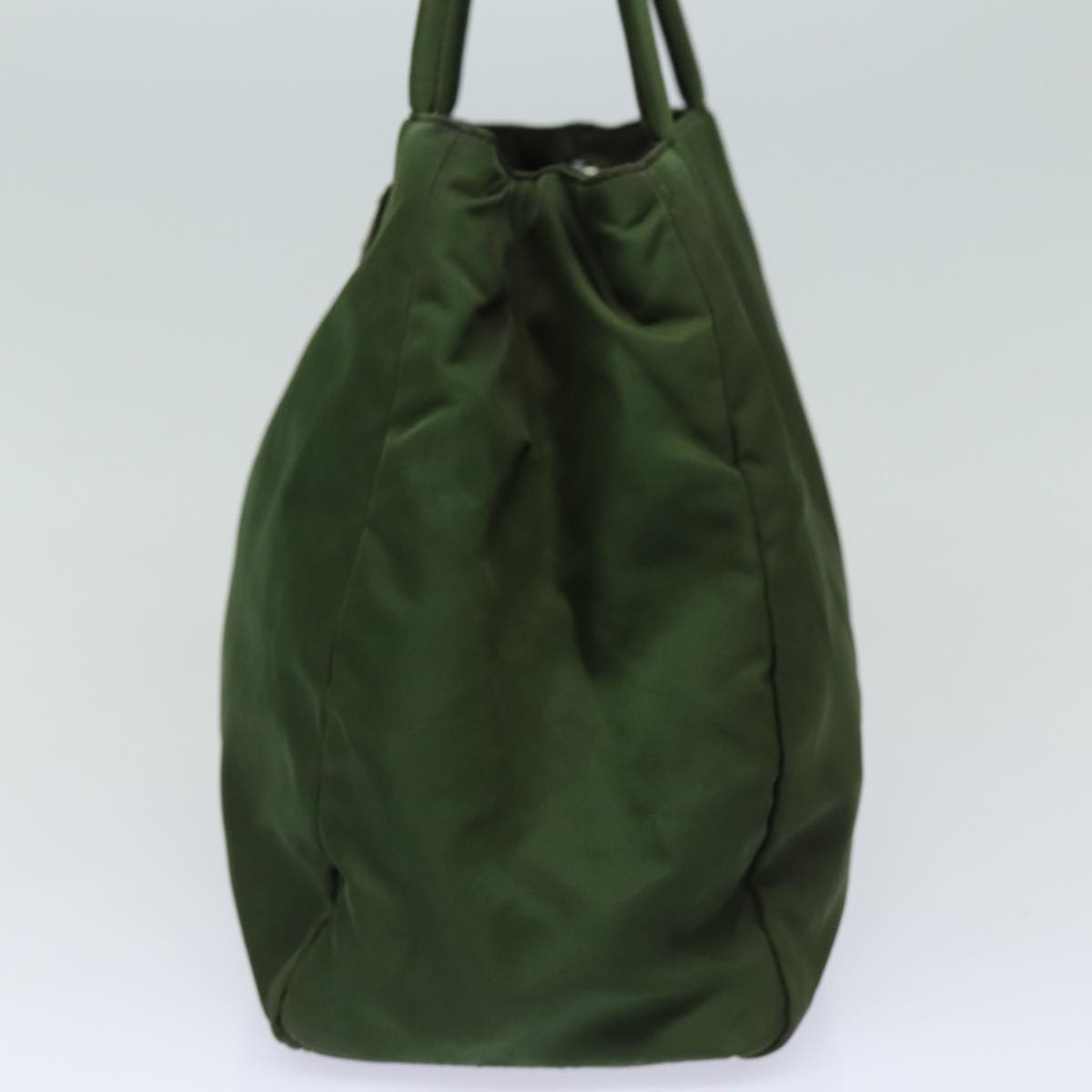 Luxury Prada Tote Bag Nylon Khaki Silver  ki4704