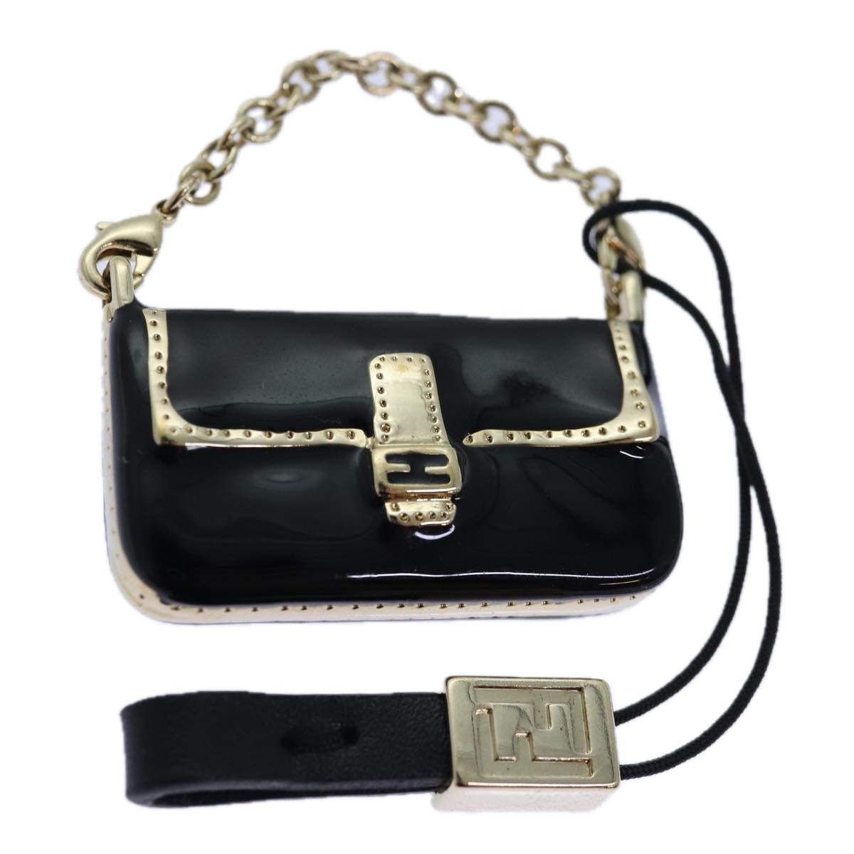 Luxury Fendi Mamma Baguette Motif Charm Blackki4706