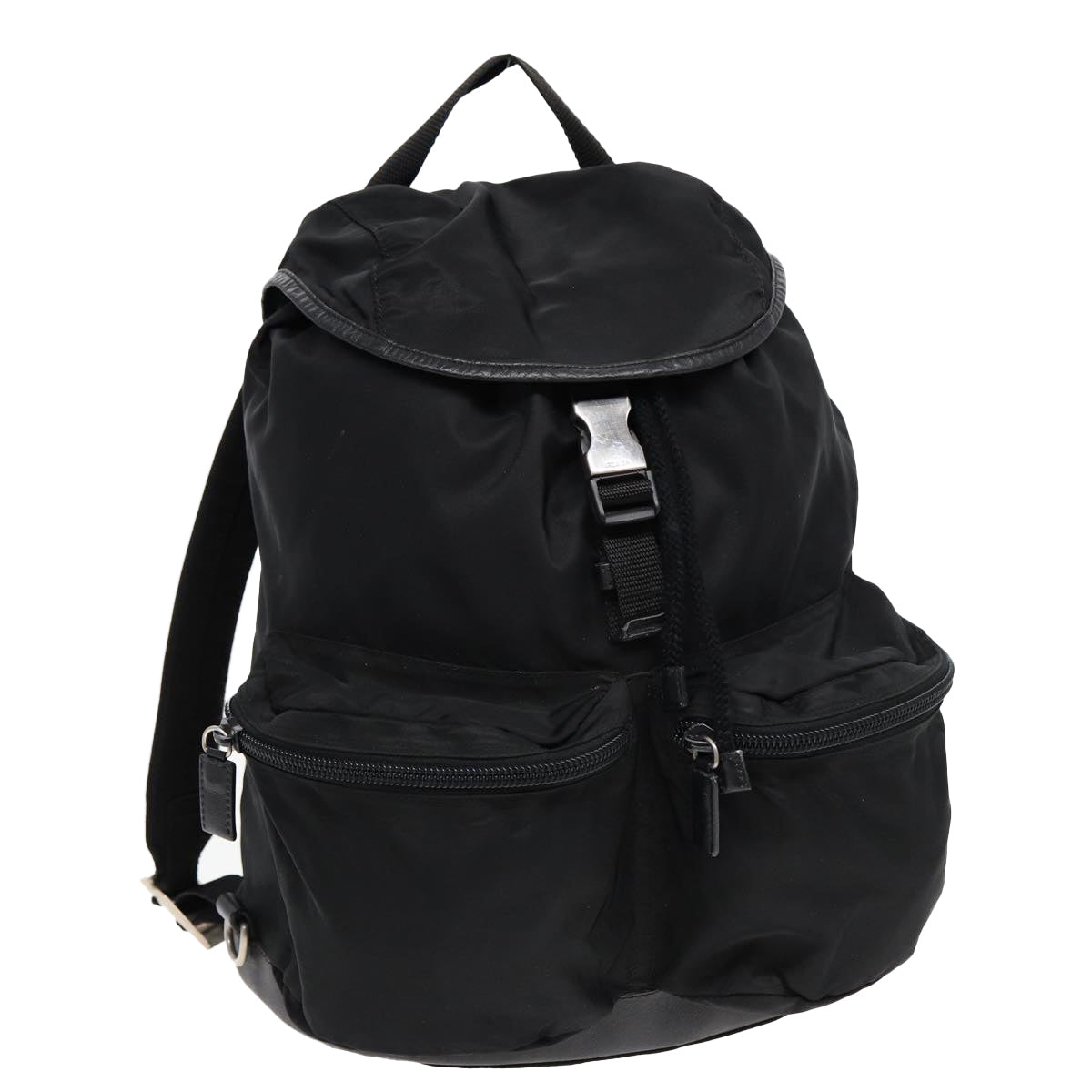 Luxury Prada Backpack Nylon Black Silver  ki4718