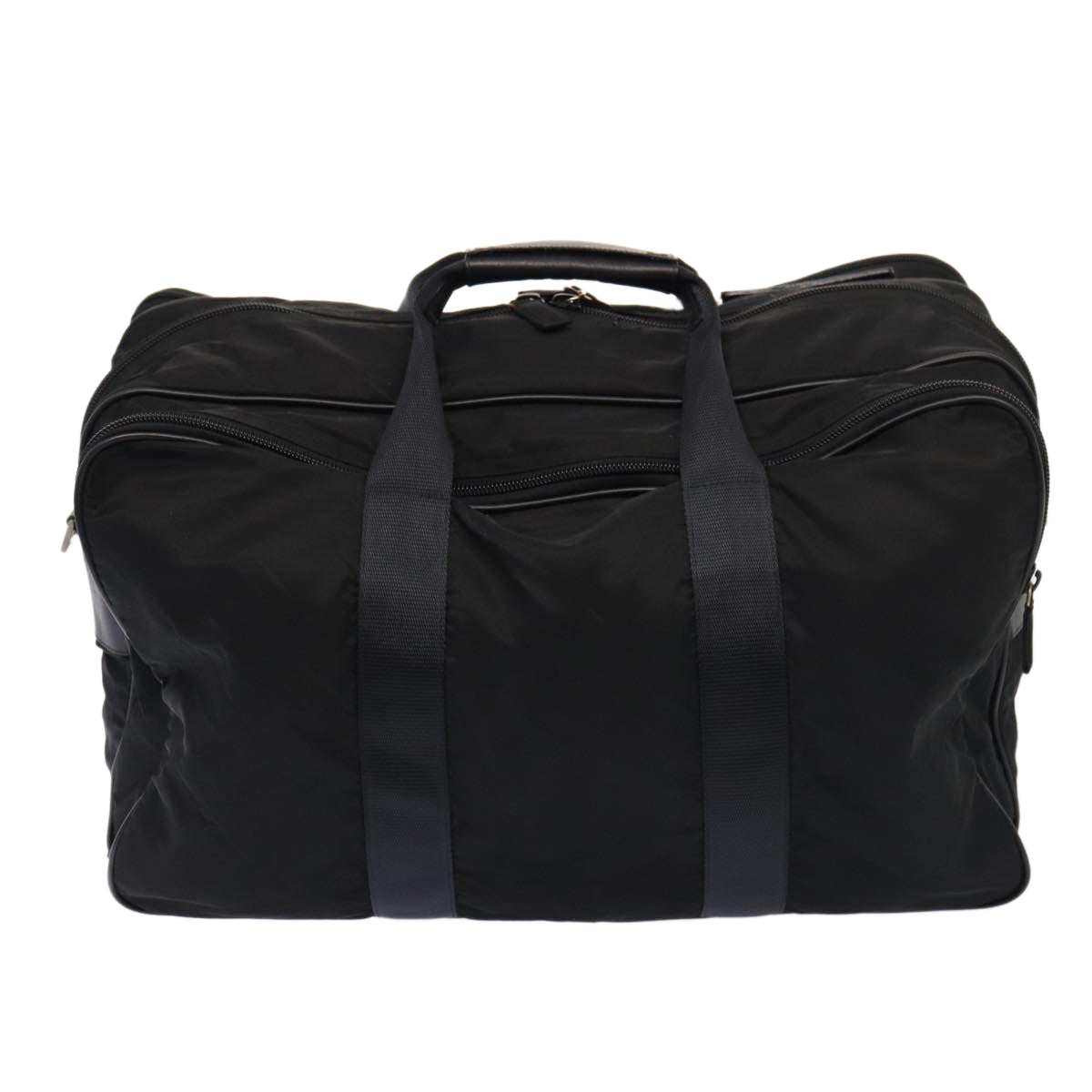Luxury Prada Boston Bag Nylon 2way Black Silver  ki4790