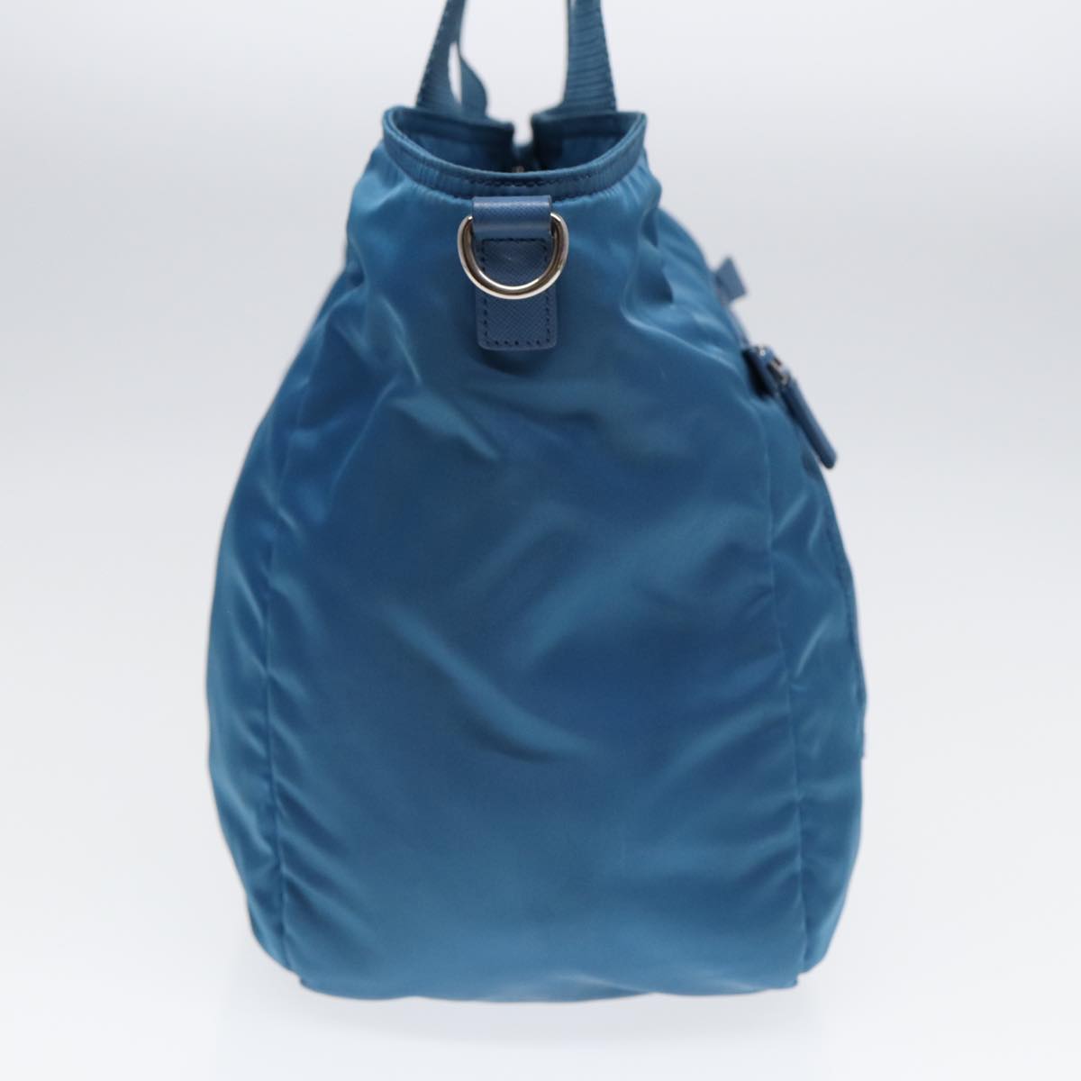 Luxury Prada Shoulder Bag Nylon 2way Blue Silver  ki4799