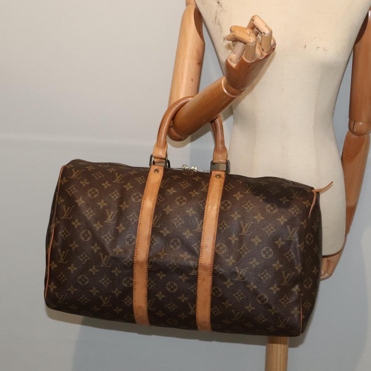 LOUIS VUITTON Monogram Keepall 45 Boston Bag M41428 LV ki4821