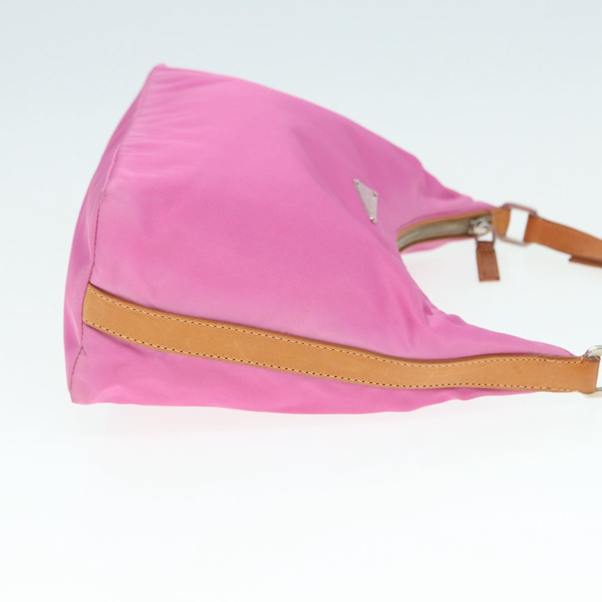 Luxury Prada Shoulder Bag Nylon Pink Silver  ki4826