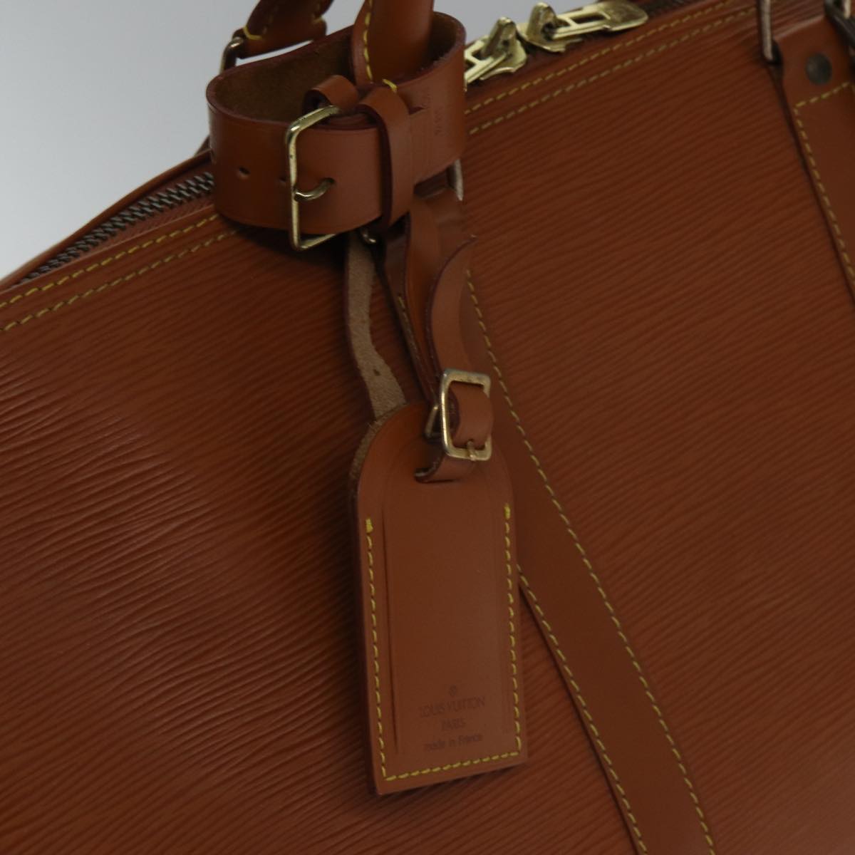 LOUIS VUITTON Epi Keepall 60 Boston Bag Brown Zipangu Gold M42948 LV ki4860