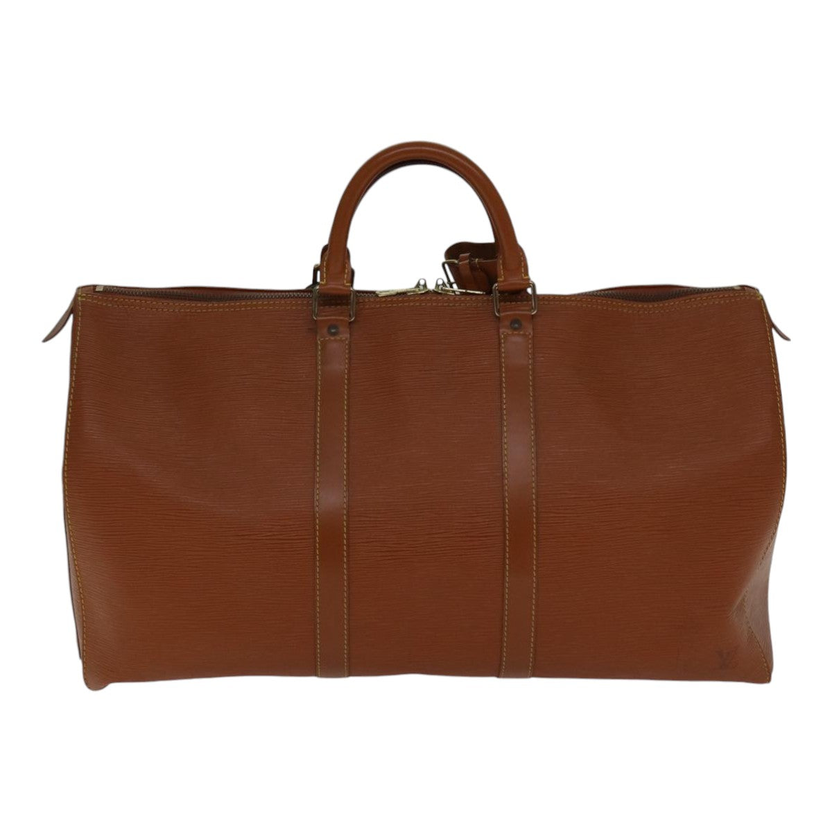 LOUIS VUITTON Epi Keepall 60 Boston Bag Brown Zipangu Gold M42948 LV ki4860