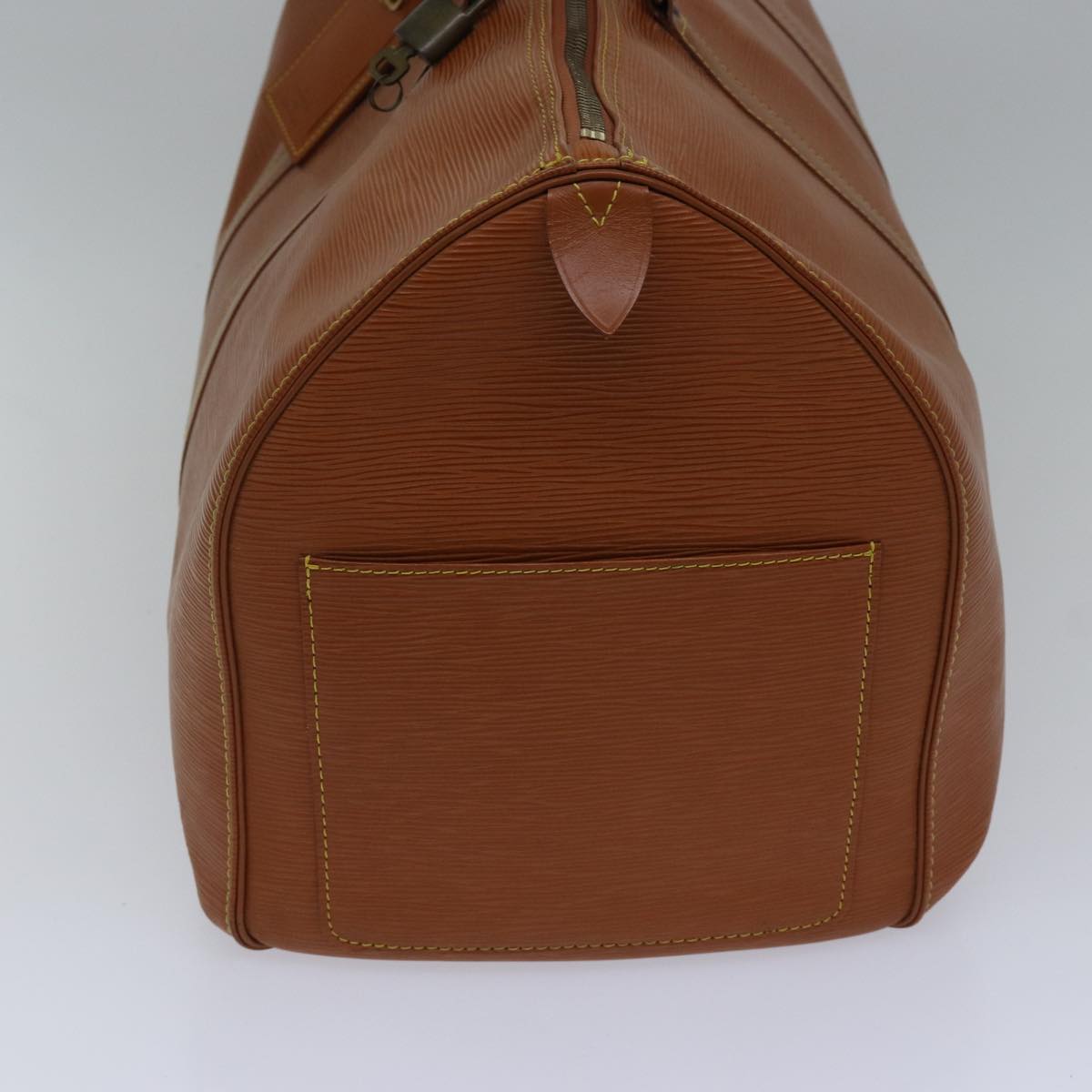 LOUIS VUITTON Epi Keepall 60 Boston Bag Brown Zipangu Gold M42948 LV ki4860