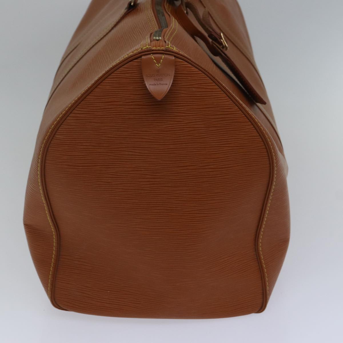 LOUIS VUITTON Epi Keepall 60 Boston Bag Brown Zipangu Gold M42948 LV ki4860