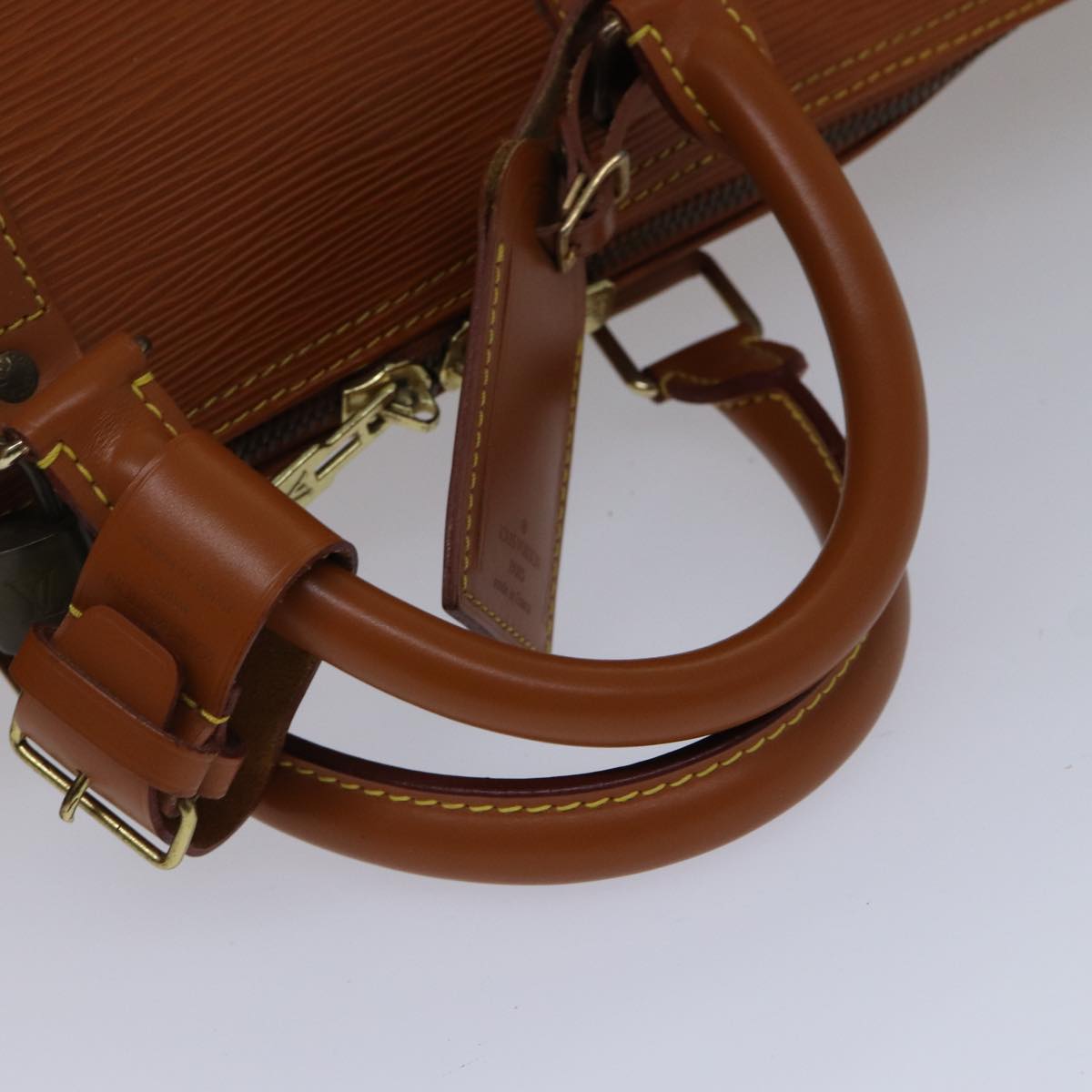 LOUIS VUITTON Epi Keepall 60 Boston Bag Brown Zipangu Gold M42948 LV ki4860