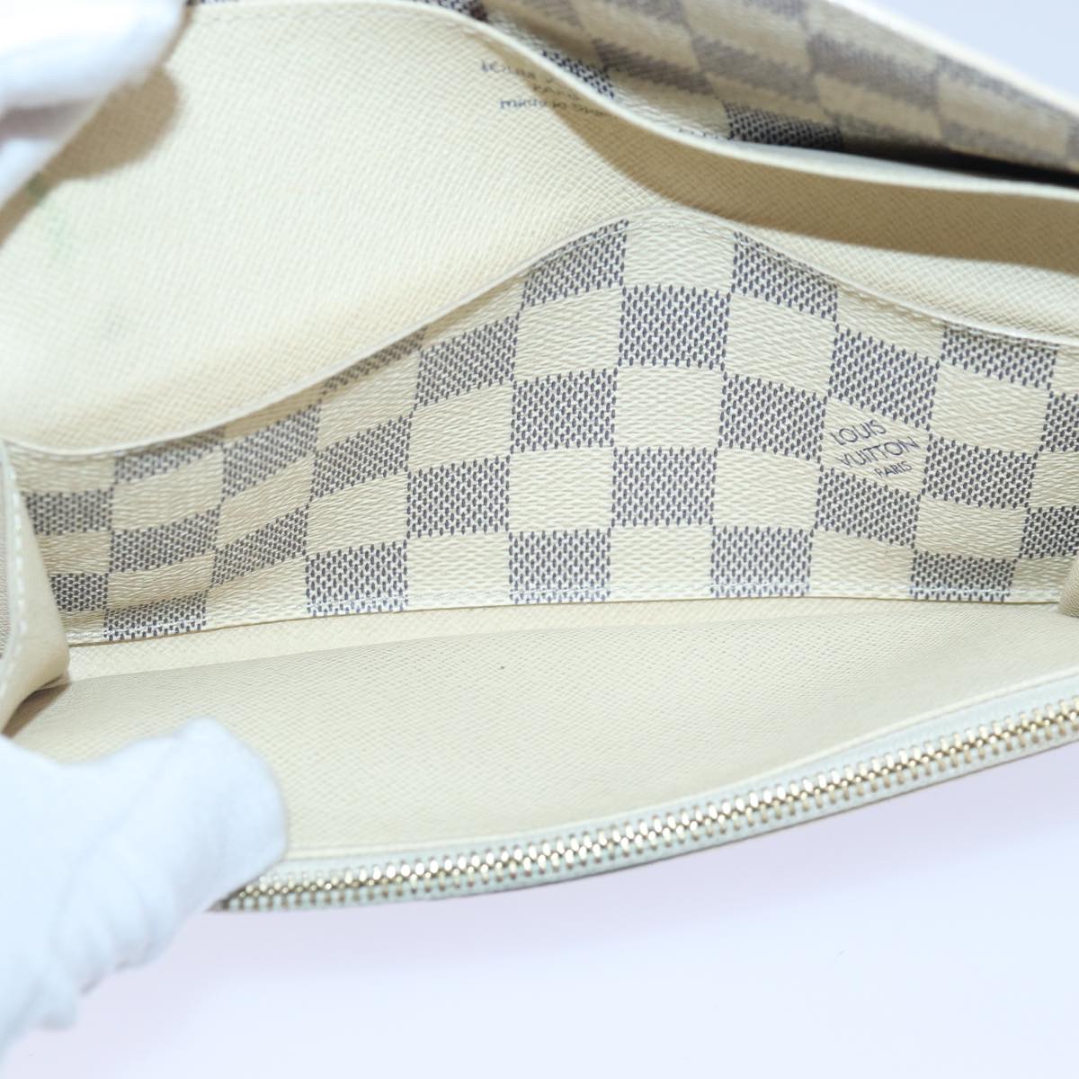 LOUIS VUITTON Damier Azur Portefeuille Emily Long Wallet N41625 LV ki4863