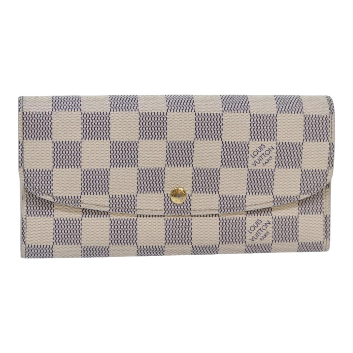 LOUIS VUITTON Damier Azur Portefeuille Emily Long Wallet N41625 LV ki4863