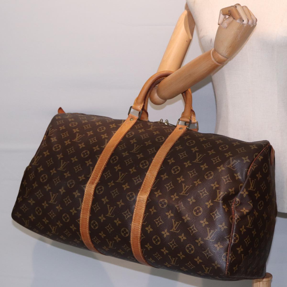LOUIS VUITTON Monogram Keepall 55 Boston Bag M41424 LV ki4867