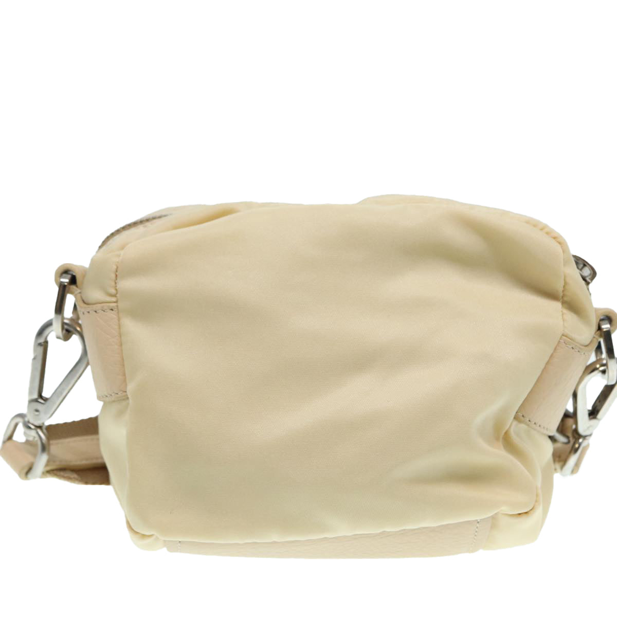 Luxury Prada Pouch Nylon Beige Silver  ki4892