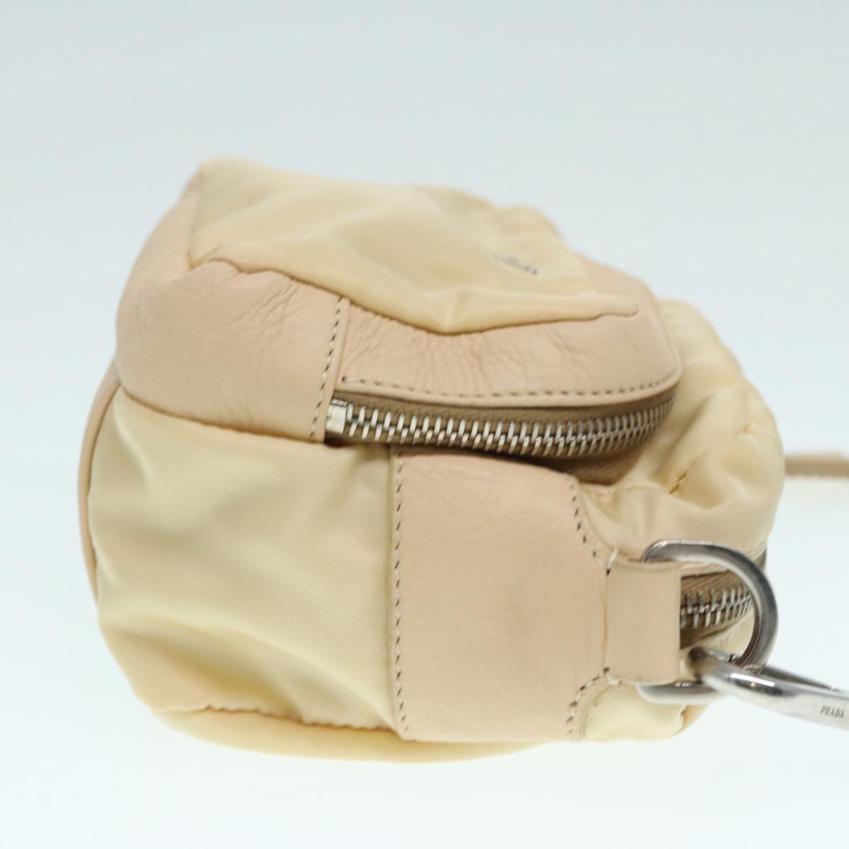 Luxury Prada Pouch Nylon Beige Silver  ki4892