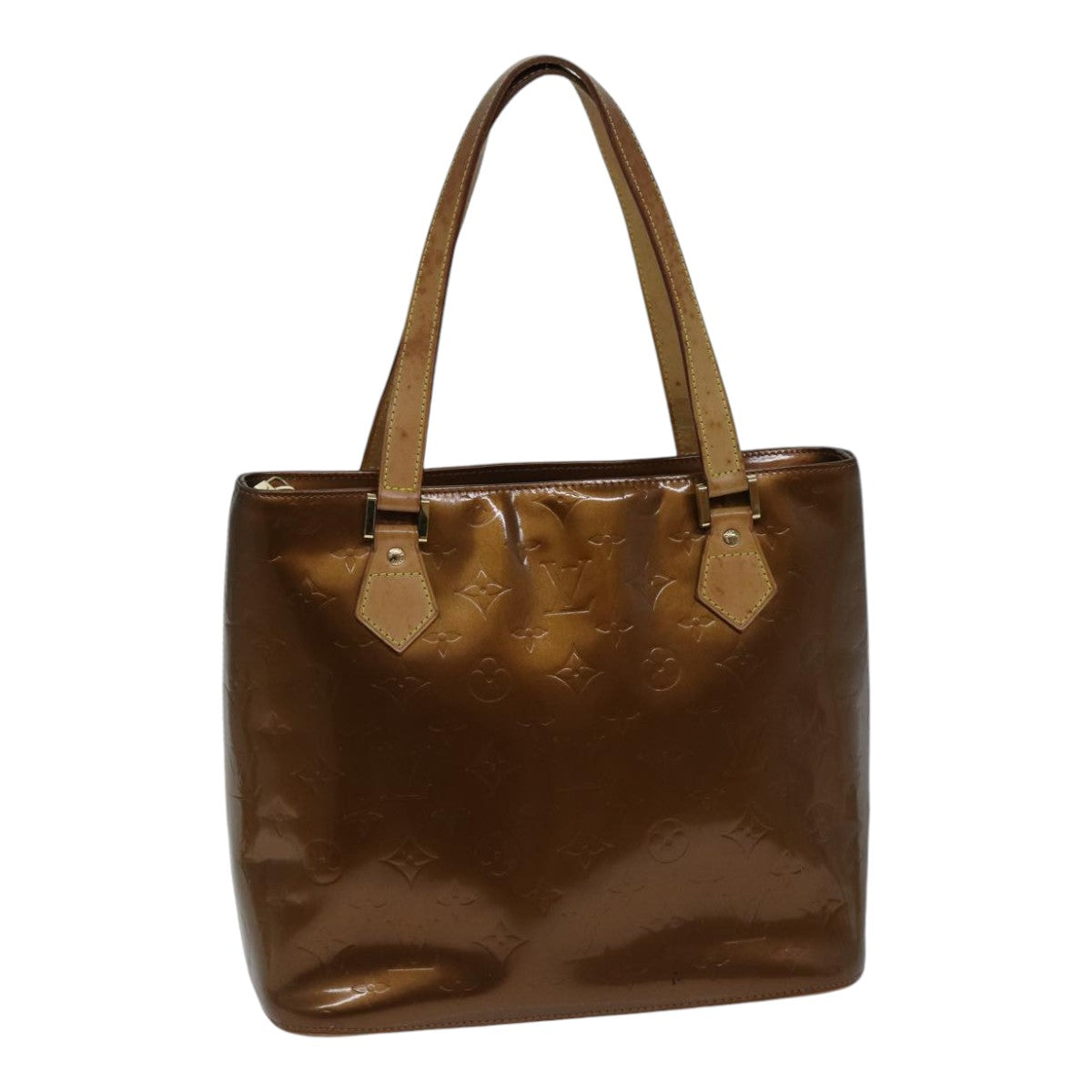 LOUIS VUITTON Monogram Vernis Houston Hand Bag Bronze M91122 LV ki4911
