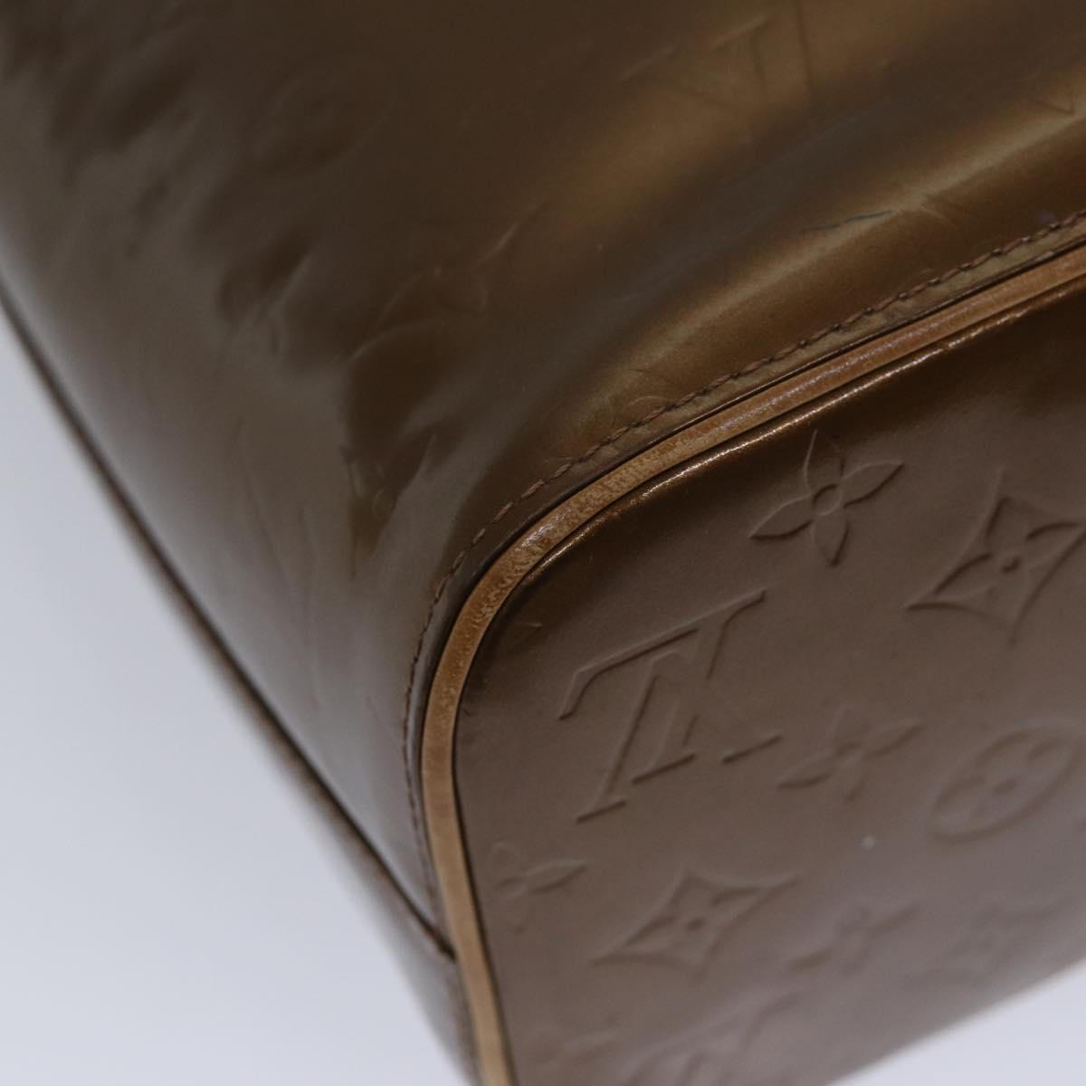 LOUIS VUITTON Monogram Vernis Houston Hand Bag Bronze M91122 LV ki4911