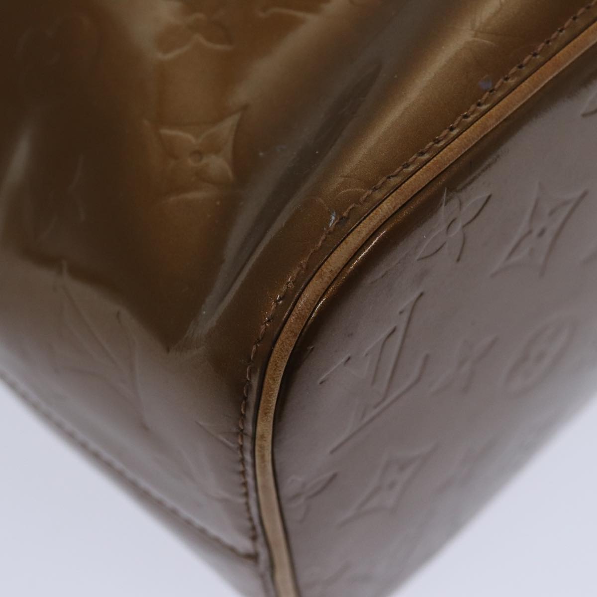 LOUIS VUITTON Monogram Vernis Houston Hand Bag Bronze M91122 LV ki4911