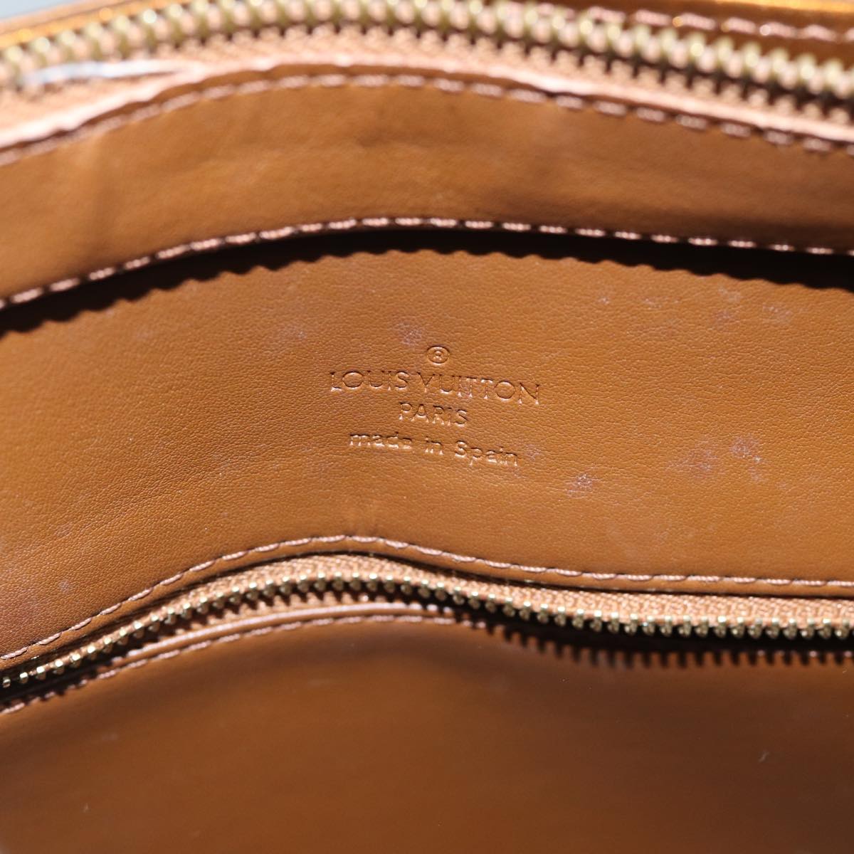 LOUIS VUITTON Monogram Vernis Houston Hand Bag Bronze M91122 LV ki4911