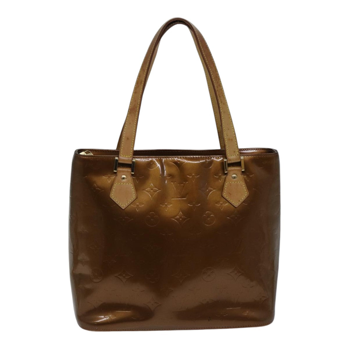 LOUIS VUITTON Monogram Vernis Houston Hand Bag Bronze M91122 LV ki4911