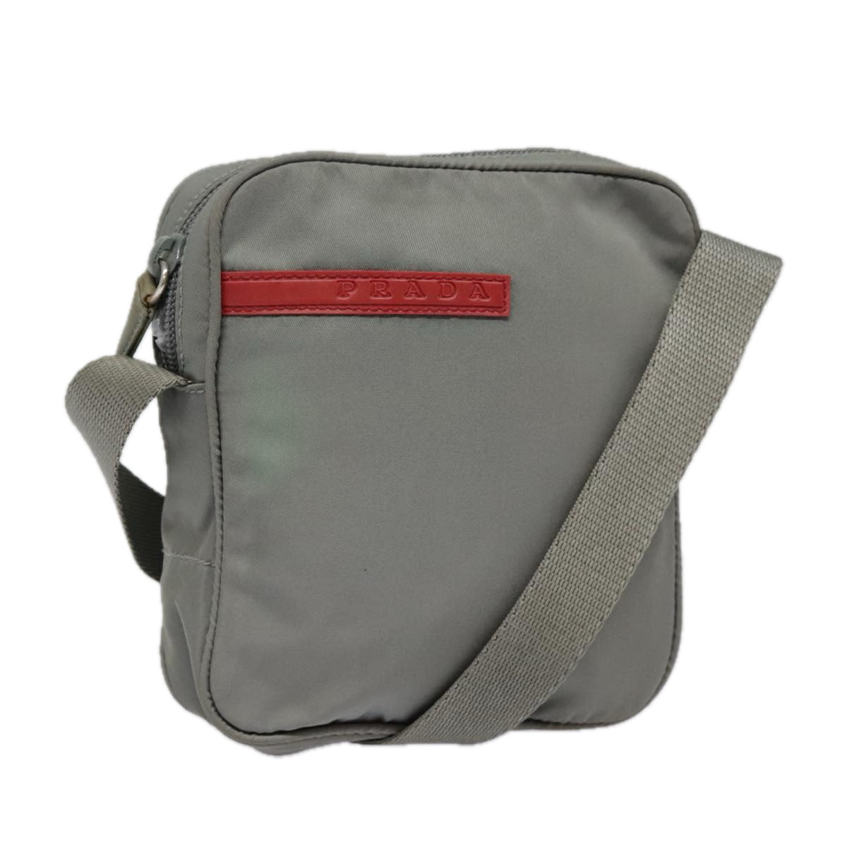 Luxury Prada Sports Shoulder Bag Nylon Gray Silver  ki4939