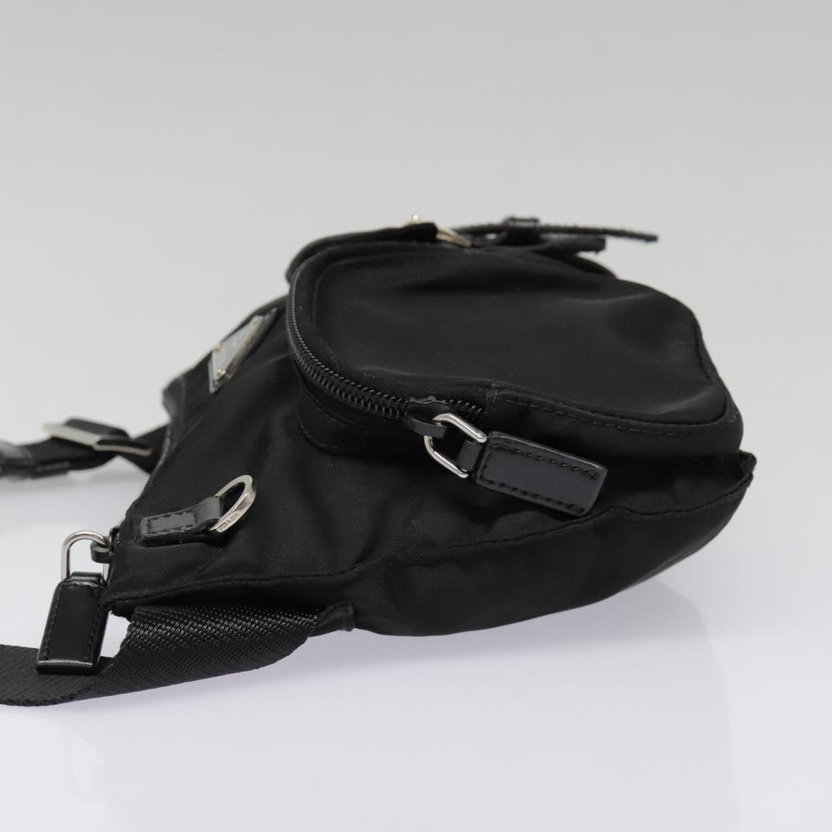 Luxury Prada Waist bag Nylon Black Silver  ki4941