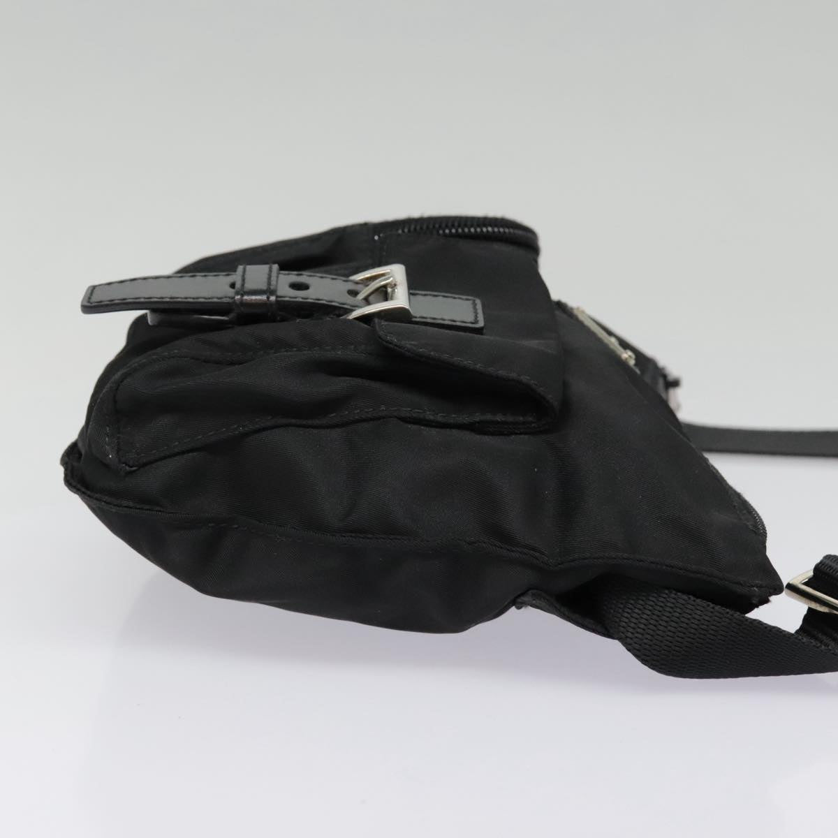 Luxury Prada Waist bag Nylon Black Silver  ki4941