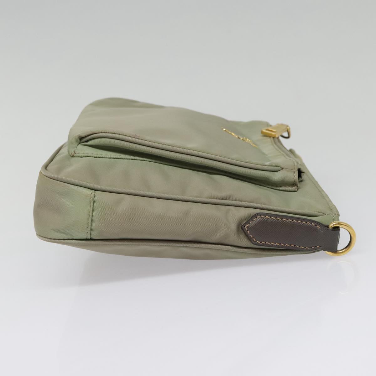 Luxury Prada Shoulder Bag Nylon Khaki Gold  ki4948